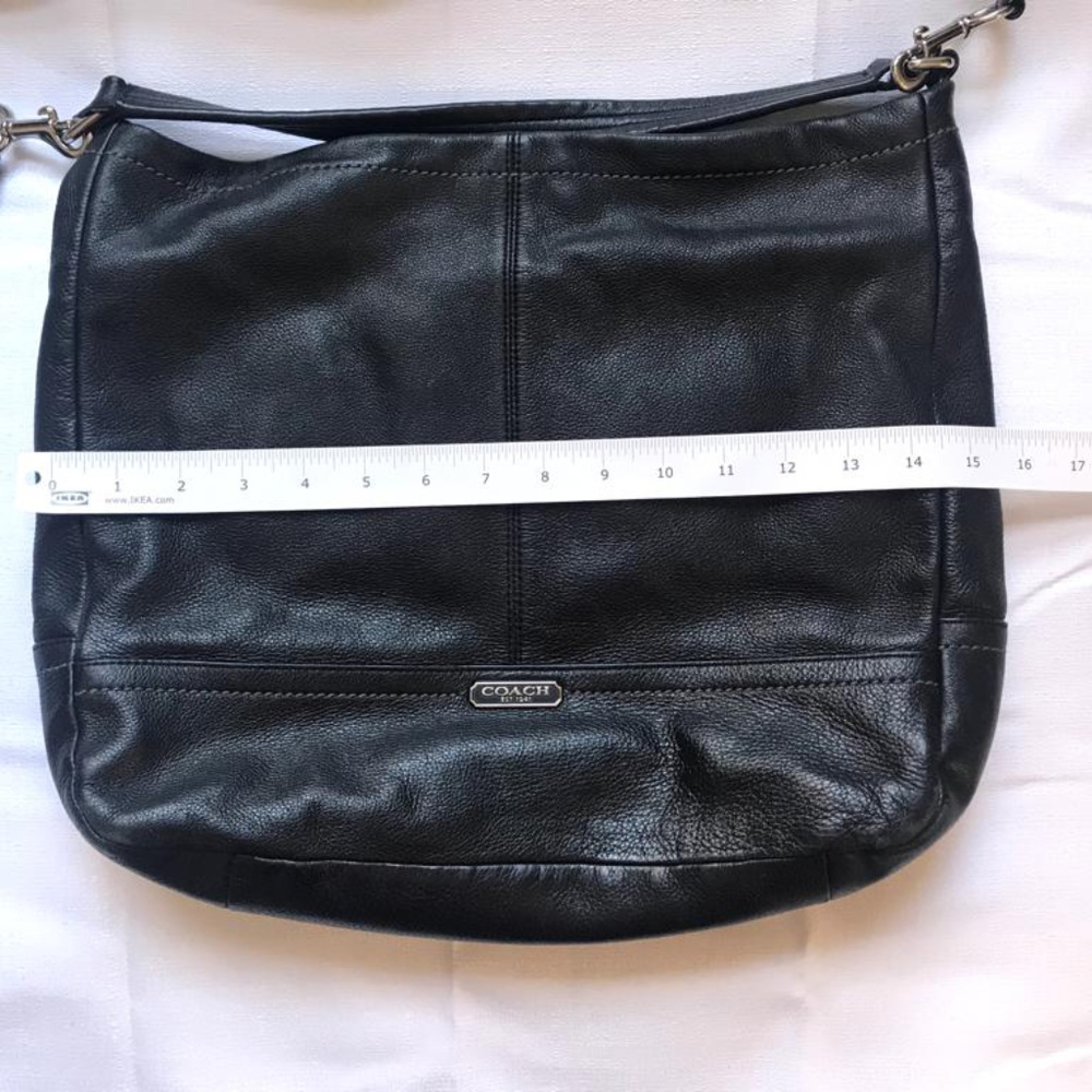 Black Coach Leather Hobo Crossbody Purse - Picture 6 of 8